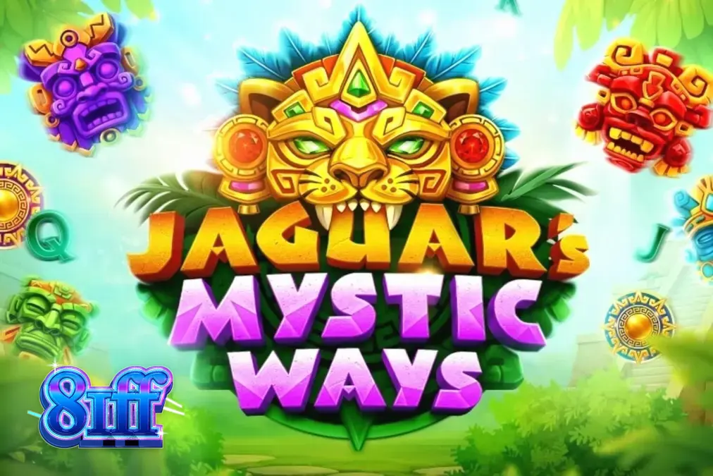 Cena atmosférica de selva antiga com templos maias e o espírito do jaguar em Jaguar’s Mystic Ways